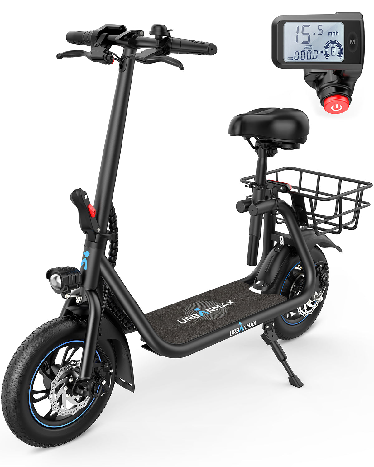 Gyroor C1 Electric Scooter with Seat & Carry Basket 450W