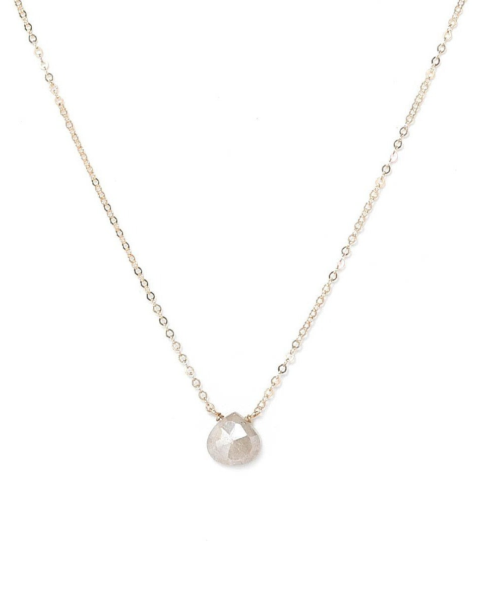 Dia Necklace | Gemstone: White Sapphire | Metal Color: Gold