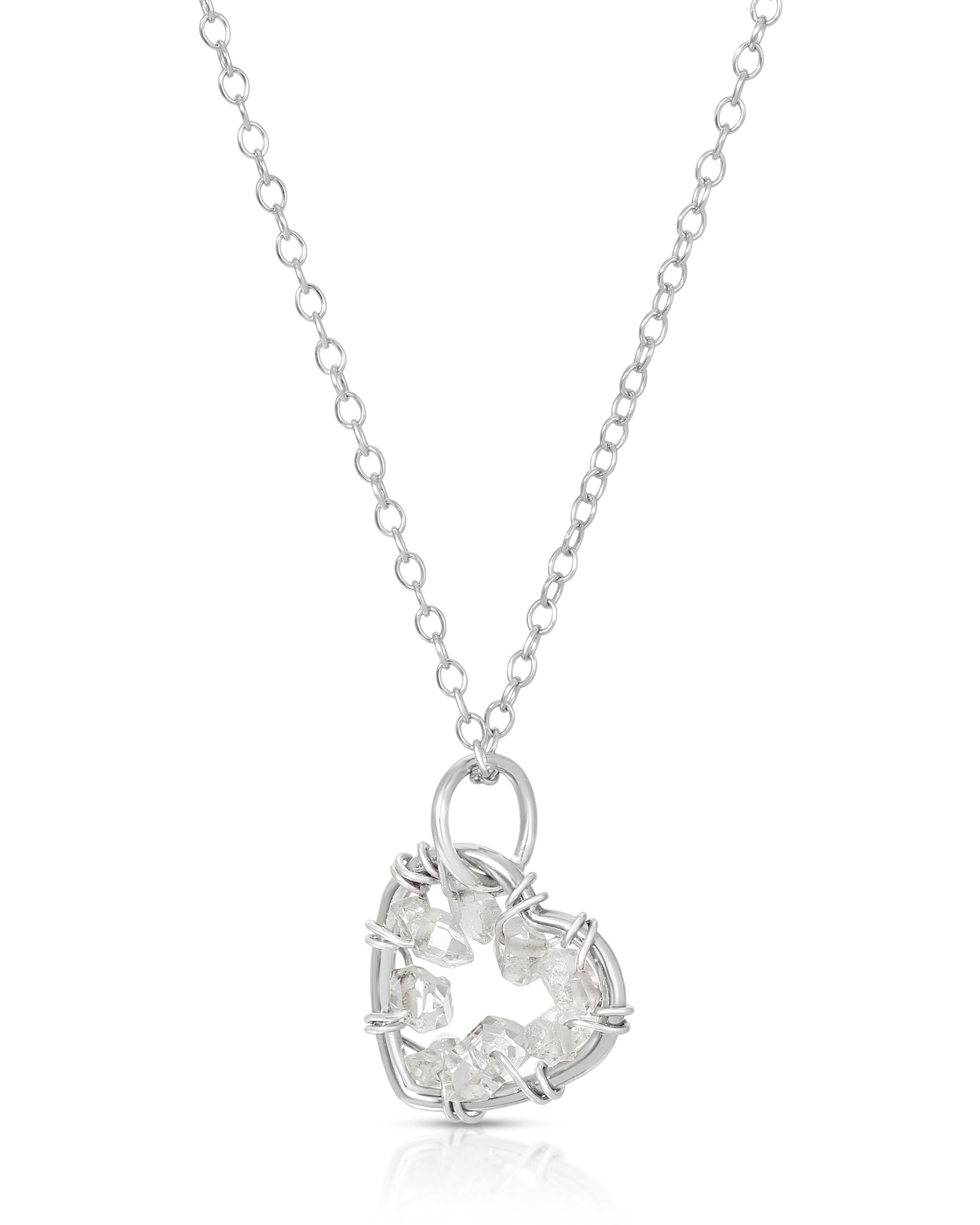 Bardot Herkimer Necklace | Metal Color: Silver