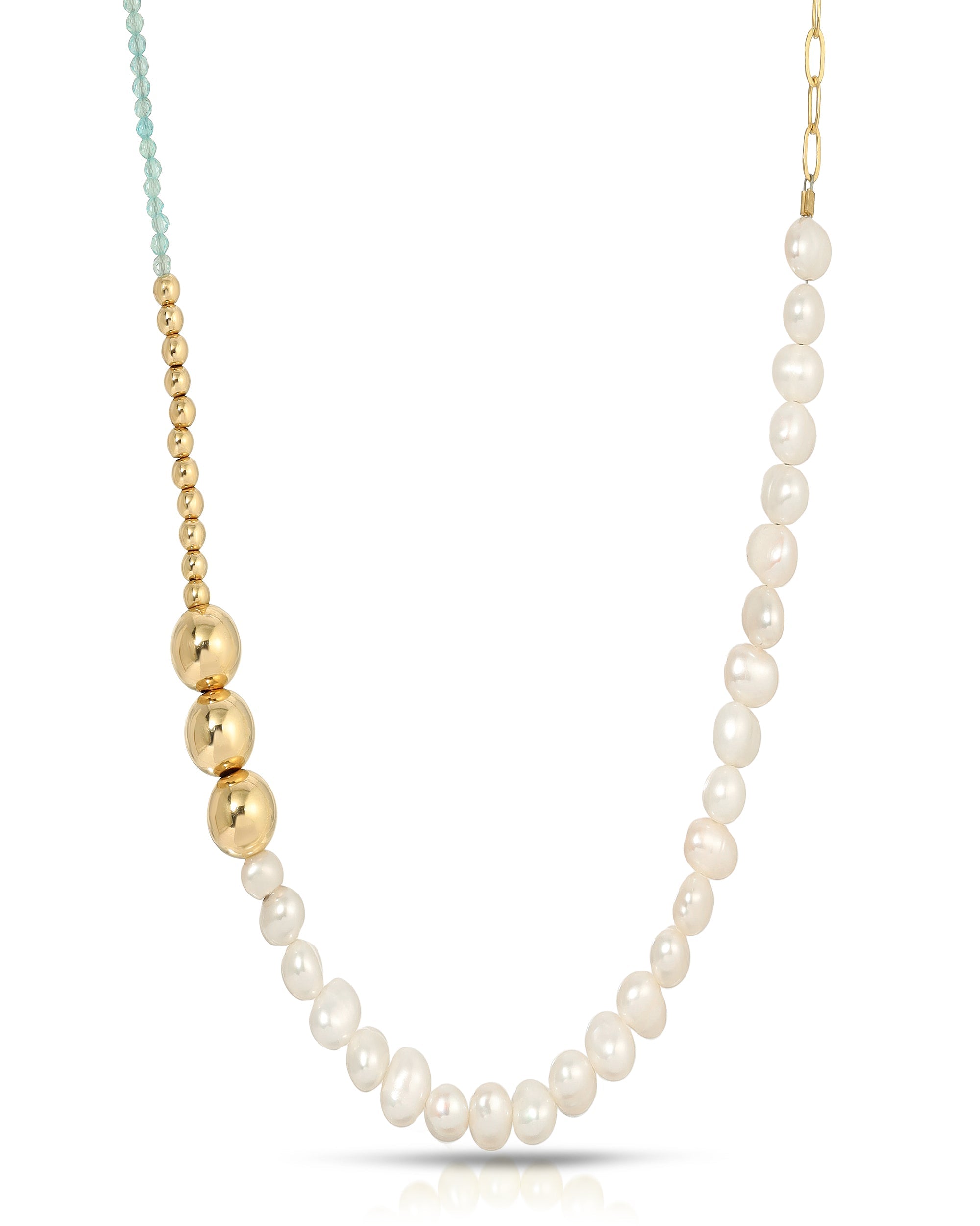 Kloss Necklace | Metal Color: Gold | Gemstone: Aquamarine