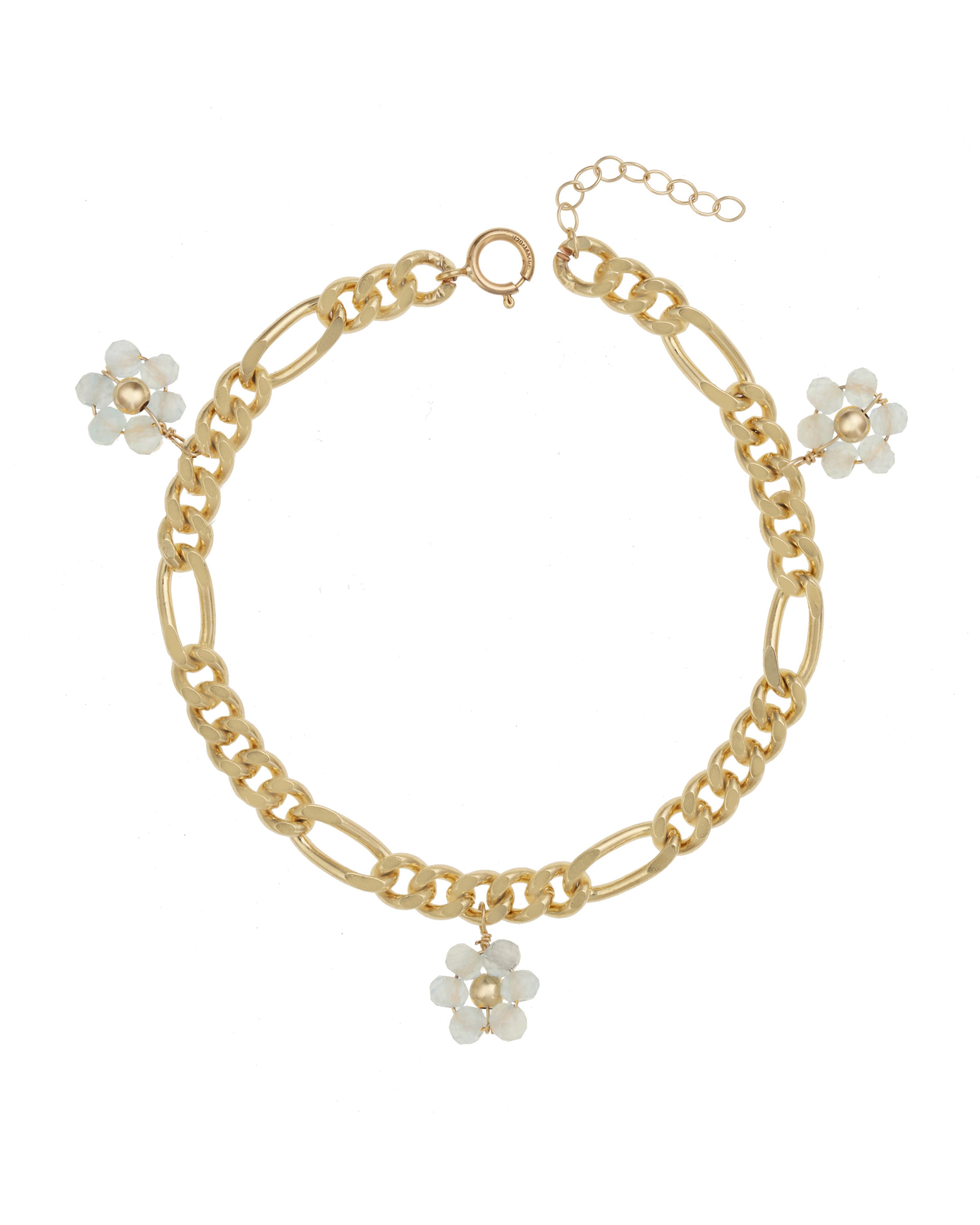 Celestine Bracelet | Gemstone: Aquamarine | Length: Adjustable 6 - 7 inches | Metal Color: Gold