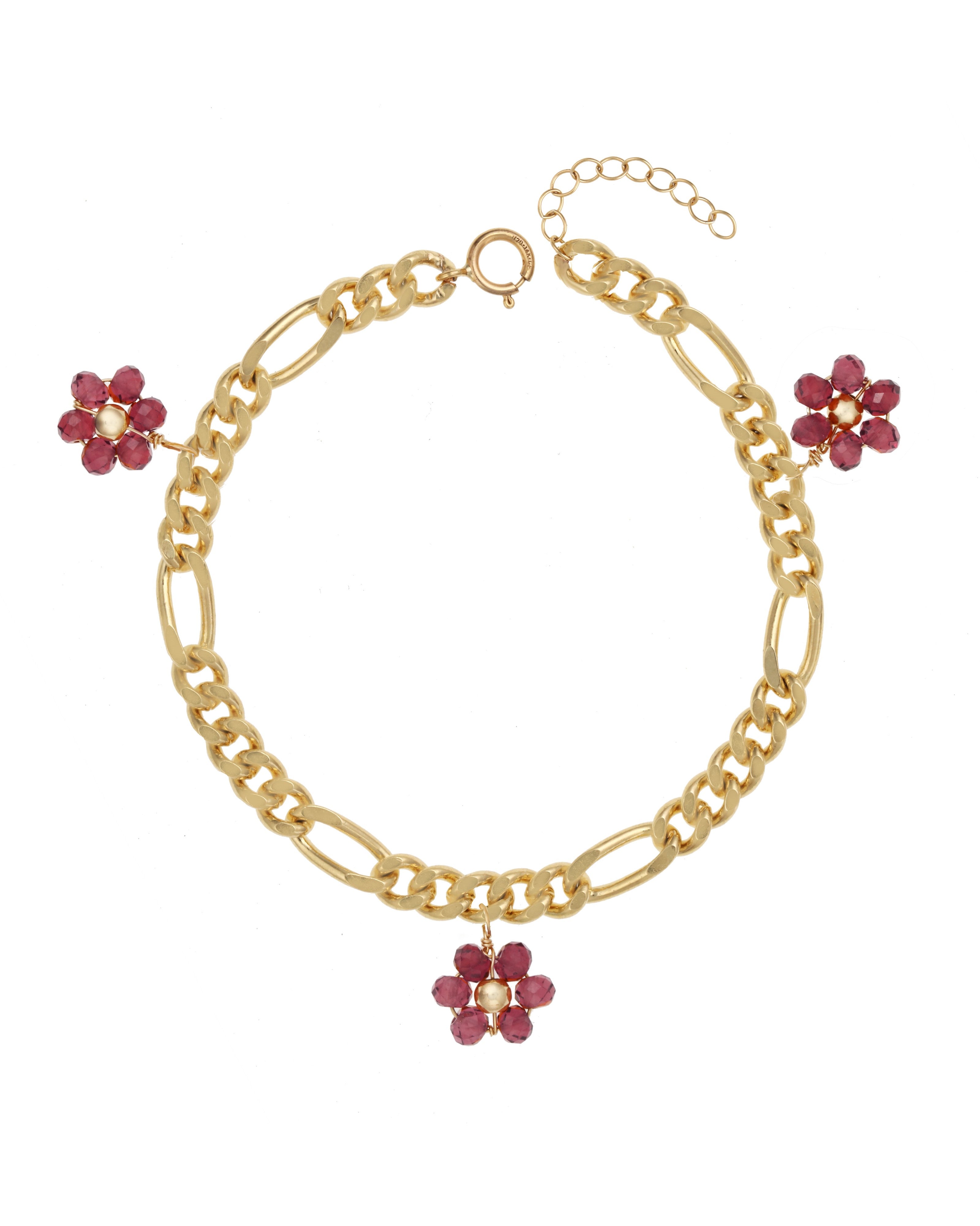 Celestine Bracelet | Gemstone: Garnet | Length: Adjustable 7 - 8 inches | Metal Color: Gold