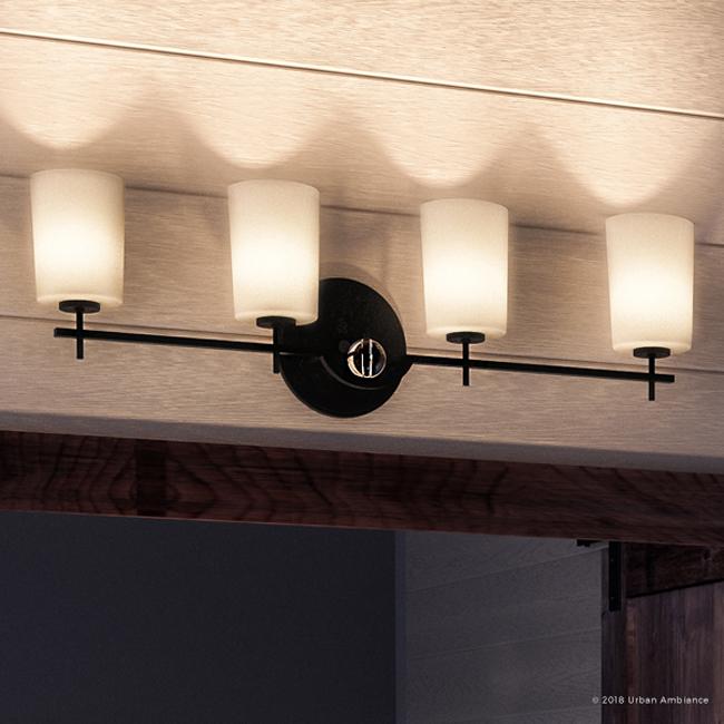 UHP2203 Cosmopolitan Bathroom Vanity Light, 9.375"H x 32"W, Olde Bronze Finish, Toulon Collection