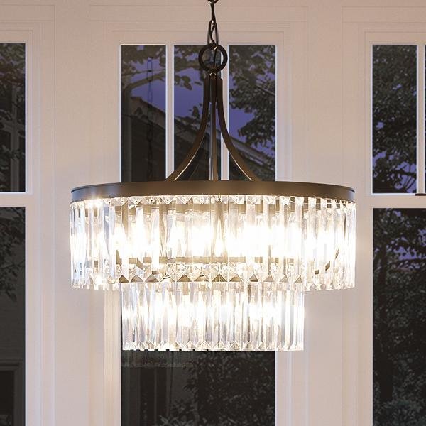 UHP2462 Crystal Crystal Chandelier, 23-7/8"H x 22-1/4"W, Olde Bronze Finish, Lille Collection