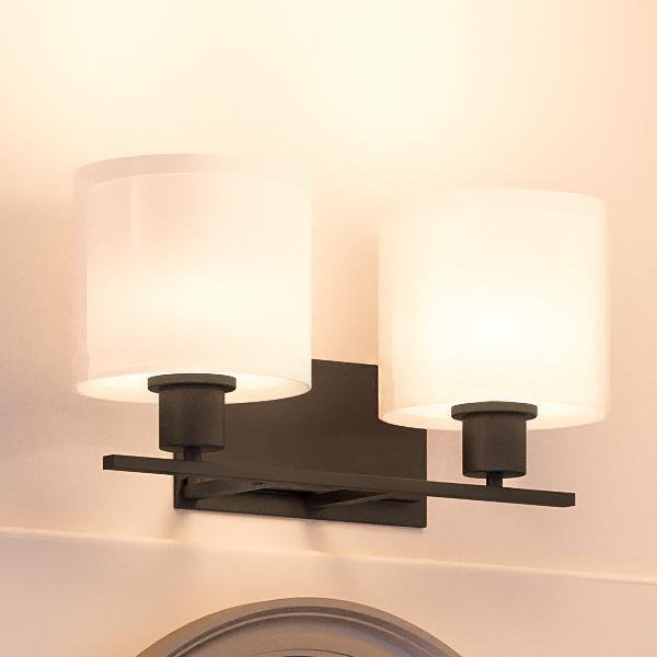 UHP2511 Cosmopolitan Bathroom Vanity Light, 7.375"H x 14.5"W, Olde Bronze Finish, Tacoma Collection