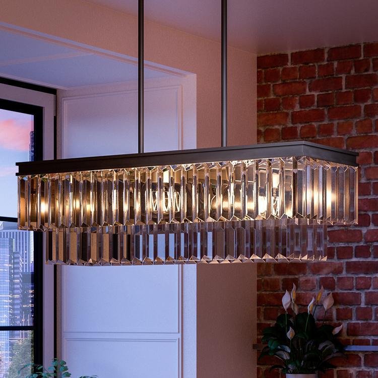 UHP2882 Cosmopolitan Chandelier, 11" x 33-7/8", Olde Bronze Finish, Lille Collection
