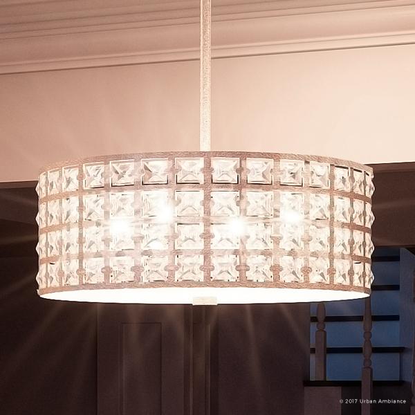 UQL2461 Crystal Chandelier, 8"H x 17.25"W, Antique Gold Finish, Beverly Hills Collection