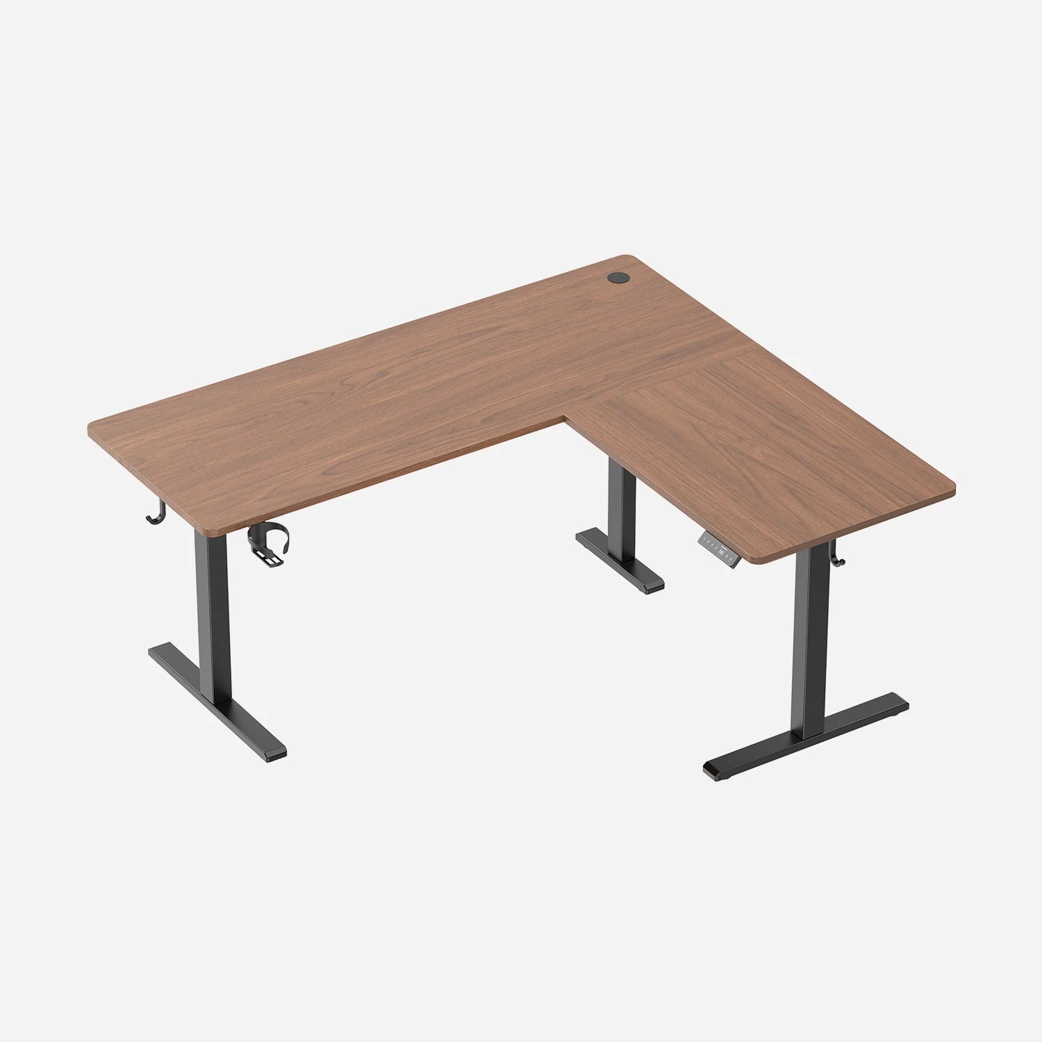 Pro L Shaped Standing Desk - Black Walnut / 55"