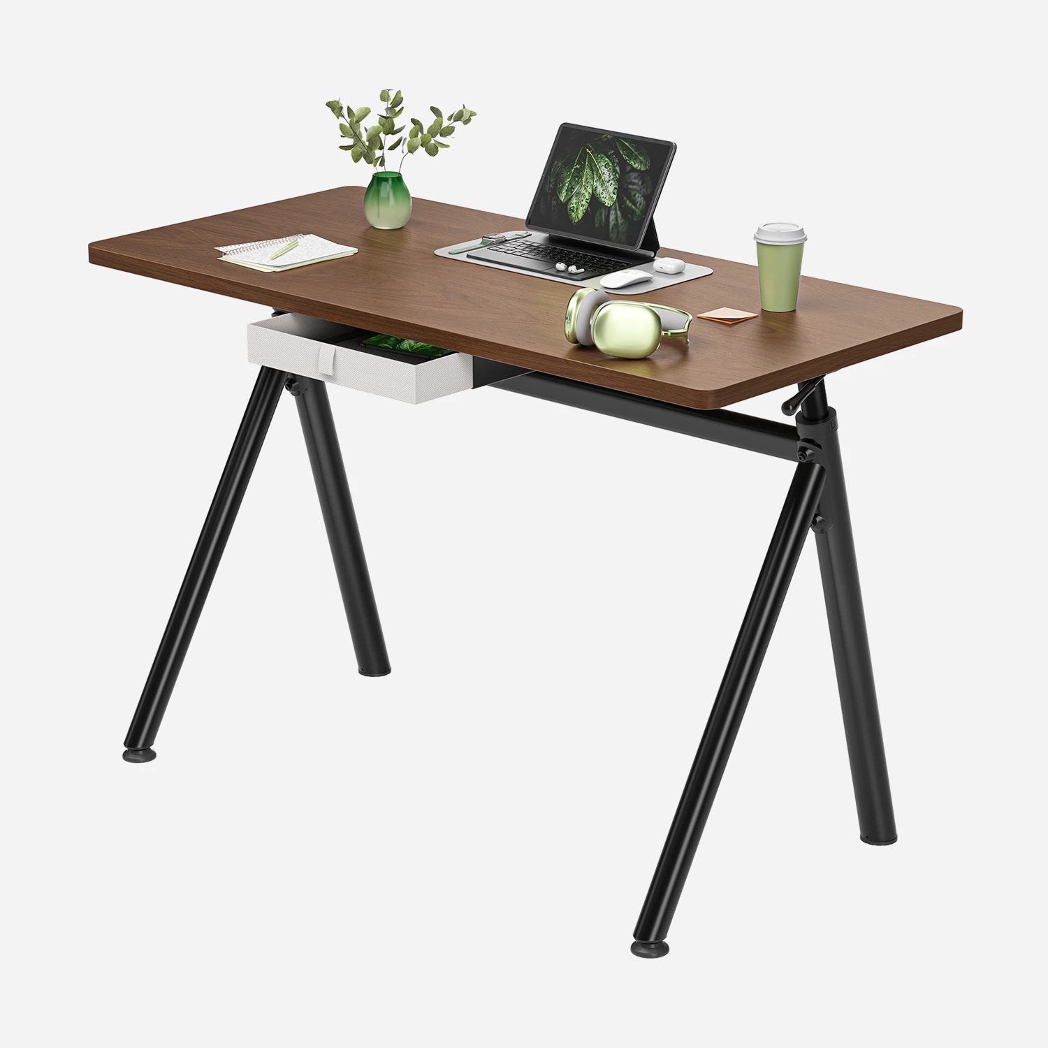 Pro 4-Leg Pneumatic Standing Desk - Black Walnut / 40"