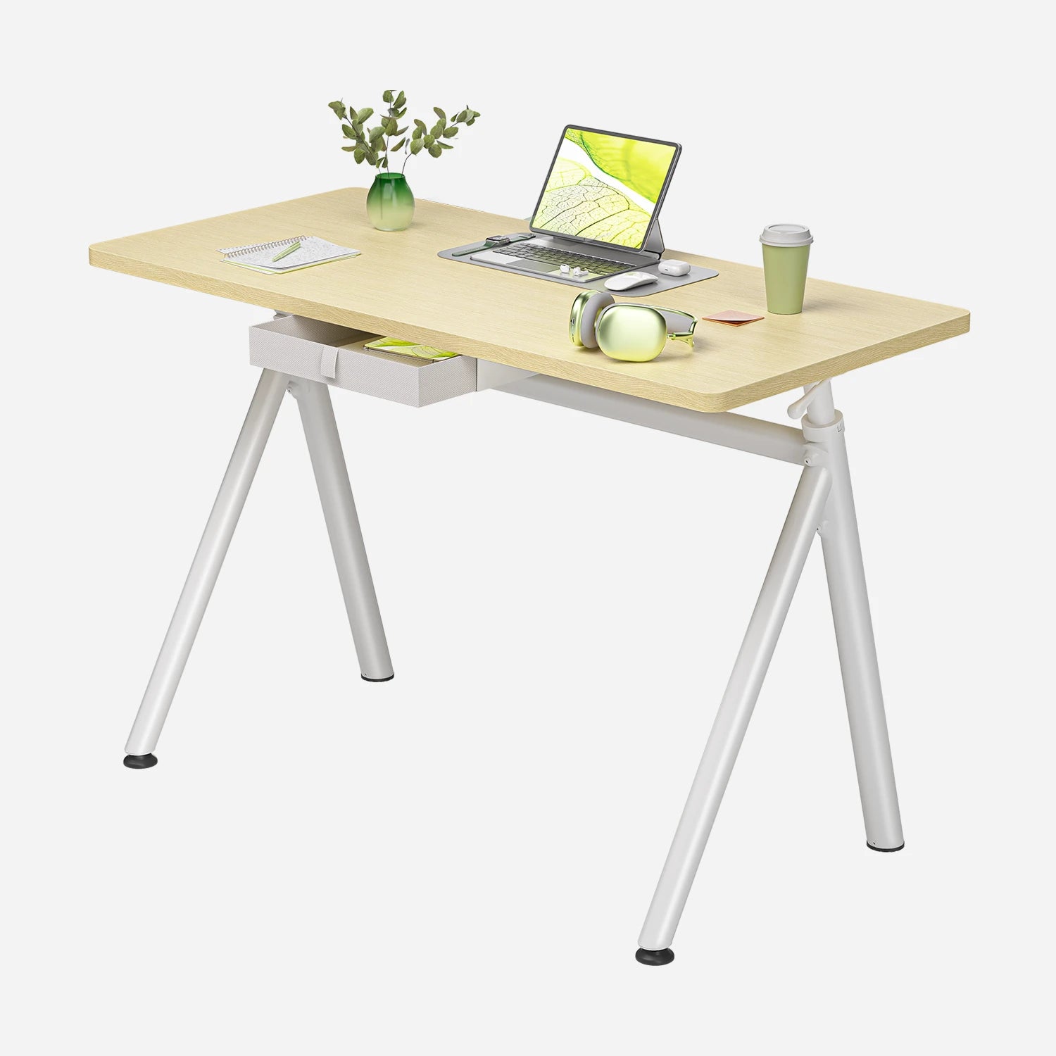 Pro 4-Leg Pneumatic Standing Desk - Oak / 40"
