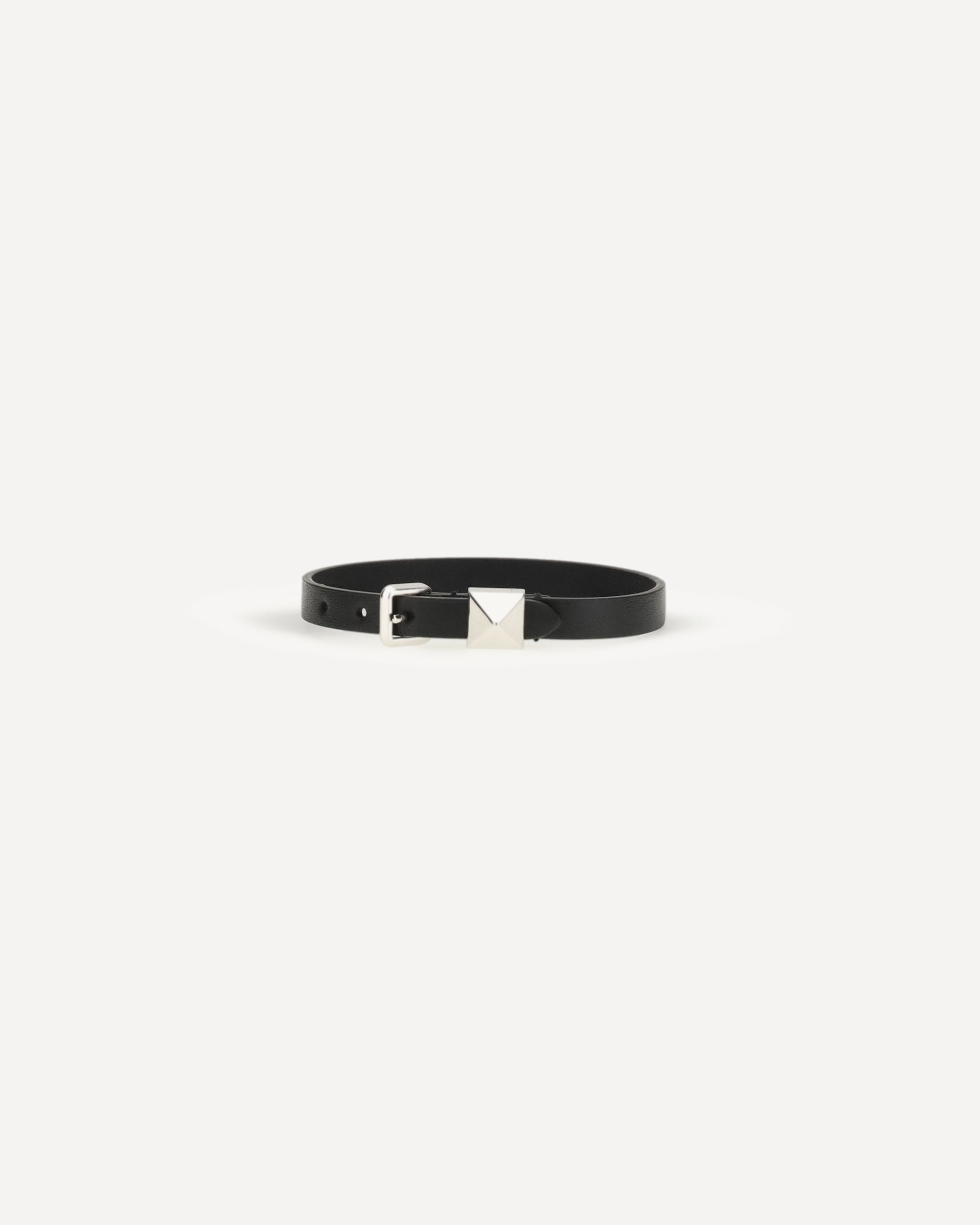VALENTINO GARAVANI Leather Bracelet with a single Rockstud Male UNI