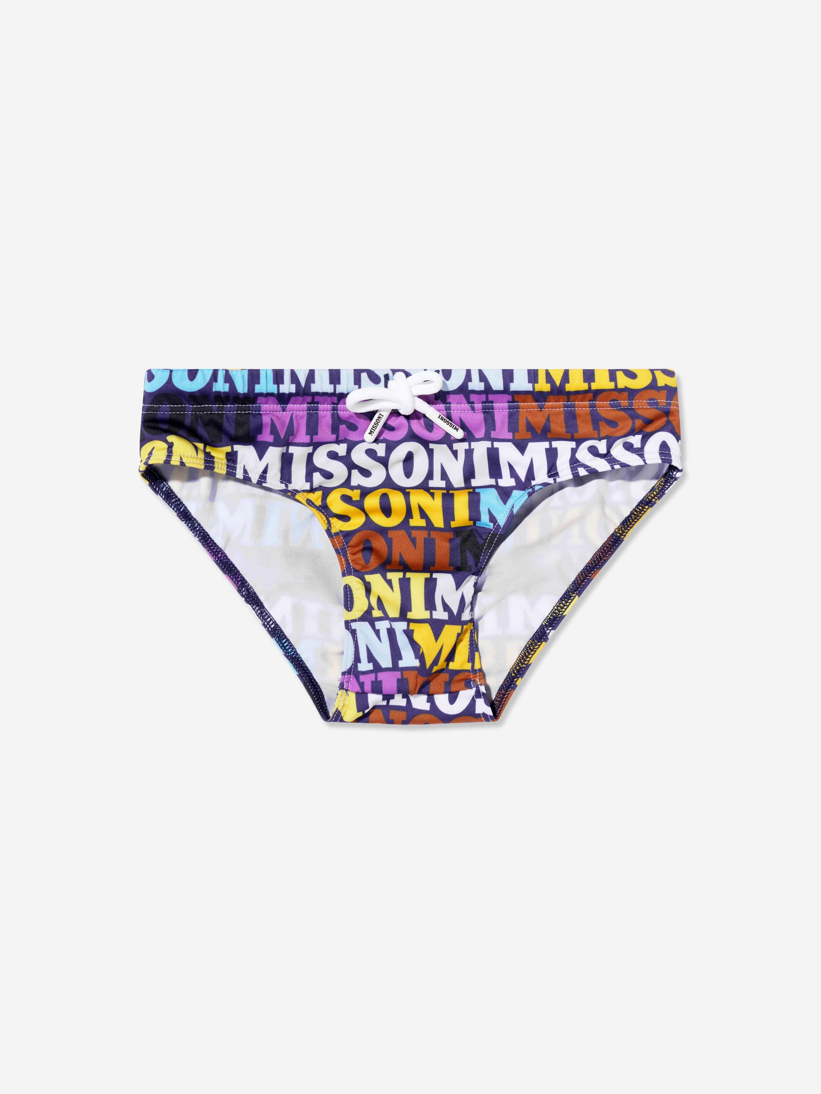 Missoni Boys Logo Swimming Briefs in Multicolor 8 Years Multicoloured By Childsplay Clothing
