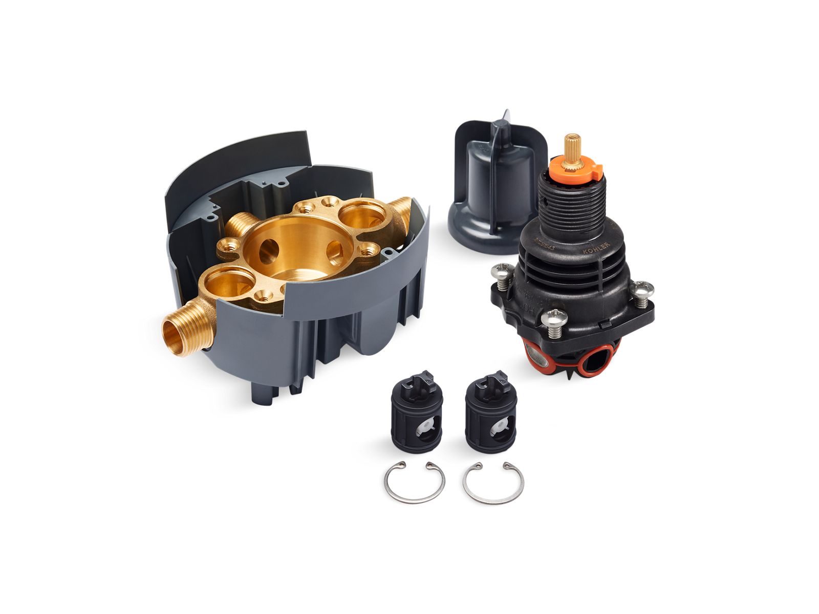 KOHLER K-28304-KSL Rite-Temp Thermostatic valve body and cartridge kit with loose service stops